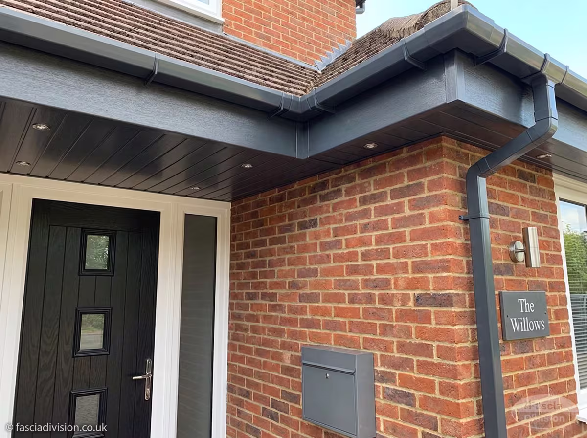 Soffit board integration with gutter system by Proflow Gutters SA